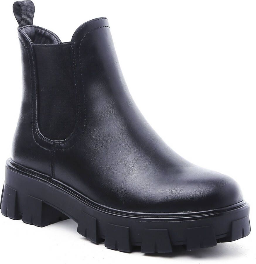 Weloveshoes SmileFavorites® Chelsea boots met Hak Imitatieleer Zwart