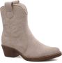 Weloveshoes Cyber Monday Deal Dames Cowboylaarzen met Hak Kort Suedine Beige - Thumbnail 3