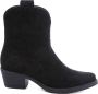 Weloveshoes Cyber Monday Deal Dames Cowboylaarzen met Hak Kort Suedine Zwart - Thumbnail 1