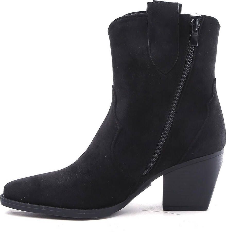 Weloveshoes Cyber Monday Deal Dames Cowboylaarzen met Hak Kort Suedine Zwart - Foto 2