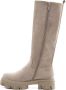 Weloveshoes SmileFavorites Dames Laarzen Chelsea boots met Hak Beige Suedine - Thumbnail 3