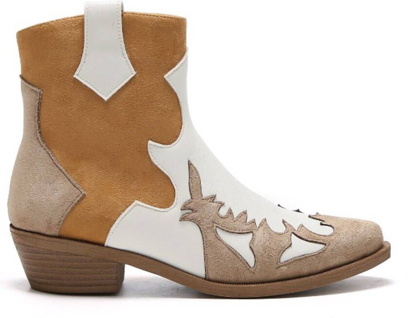 Weloveshoes Smile Favorites Dames Cowboylaarzen met Hak Kort Camel Suedine - Foto 2