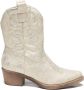 Weloveshoes Smile Favorites Dames Cowboylaarzen met Hak Kort Goud Imitatieleer - Thumbnail 1