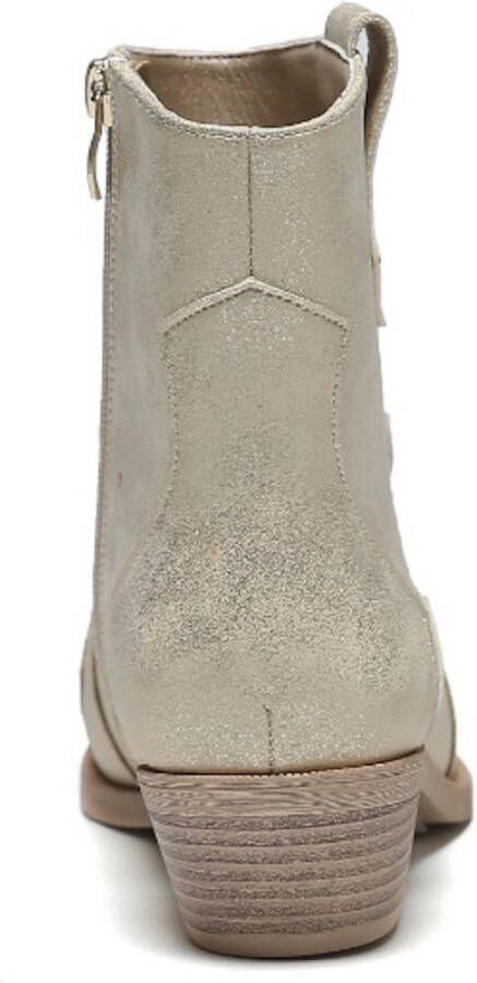 Weloveshoes Smile Favorites Dames Cowboylaarzen met Hak Kort Goud Imitatieleer
