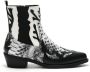 Weloveshoes Smile Favorites Dames Cowboylaarzen met Hak Kort Zwart Imitatieleer - Thumbnail 2