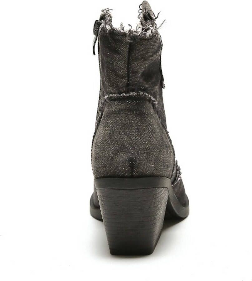 Weloveshoes Smile Favorites Dames Cowboylaarzen met Hak Kort Zwart Stof