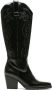 Weloveshoes Smile Favorites Dames Cowboylaarzen Western Zwart Imitatieleer - Thumbnail 2