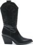 Weloveshoes Smile Favorites Dames Cowboylaarzen Western Zwart Imitatieleer - Thumbnail 2
