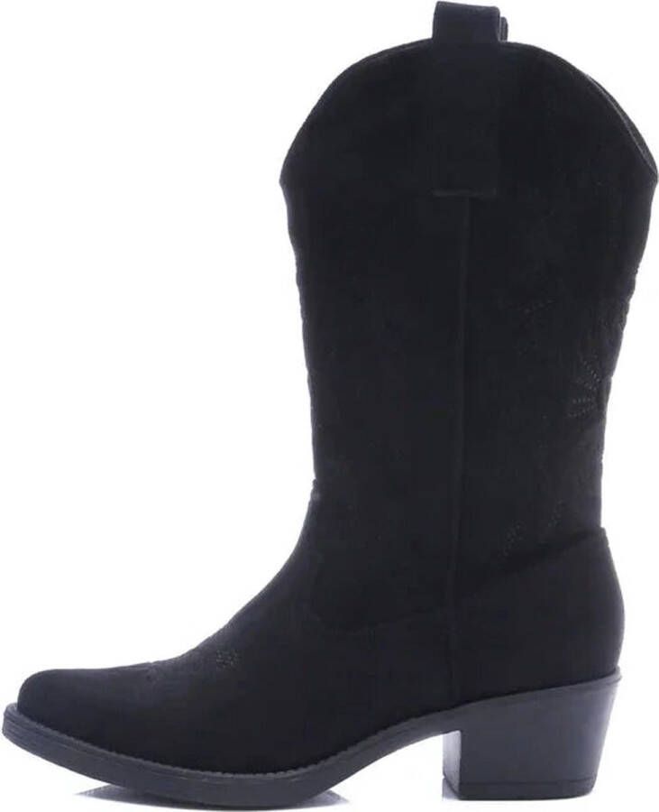 Weloveshoes Cyber Monday Deal Dames Cowboylaarzen met Hak Suedine Zwart - Foto 2