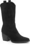 Weloveshoes Cyber Monday Deal Dames Cowboylaarzen met Hak Suedine Zwart - Thumbnail 1