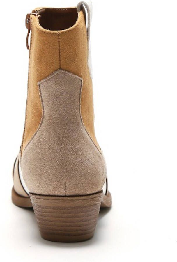 Weloveshoes Smile Favorites Dames Cowboylaarzen met Hak Kort Camel Suedine
