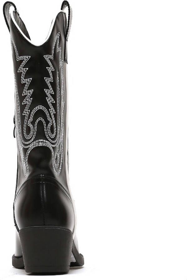 Weloveshoes SmileFavorites® Dames Cowboylaarzen met Hak Imitatieleer Zwart - Foto 3