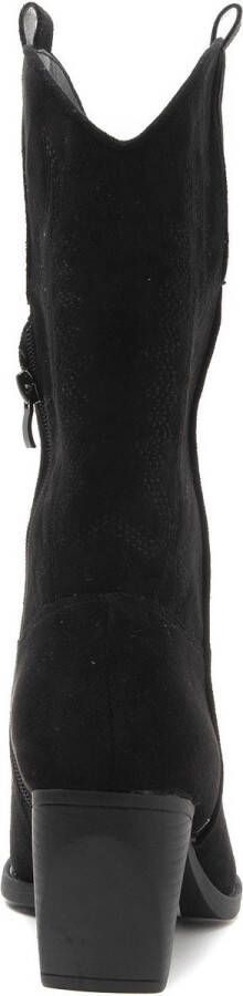 Weloveshoes Cyber Monday Deal Dames Cowboylaarzen met Hak Suedine Zwart - Foto 3