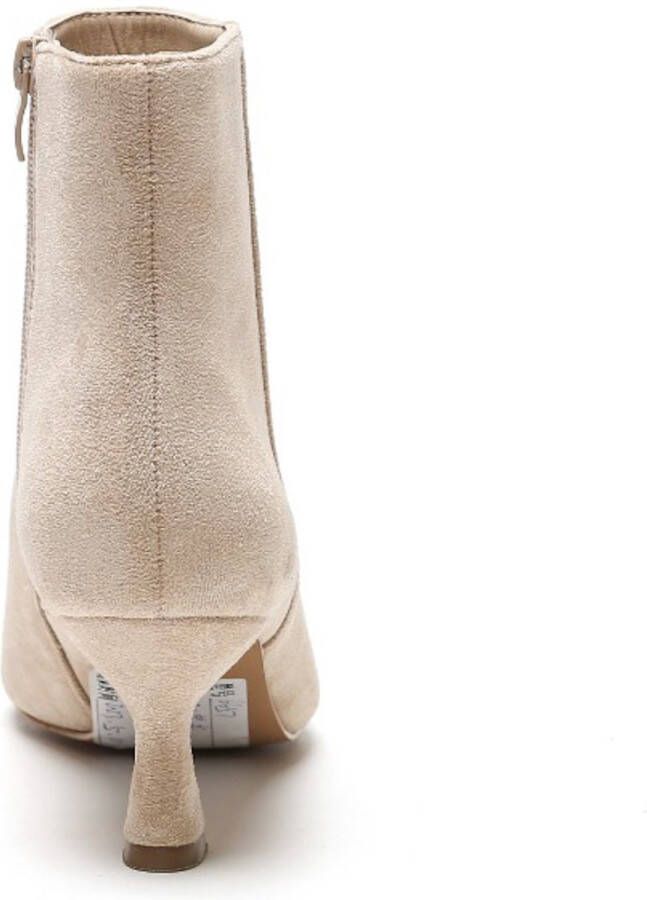 Weloveshoes Smile Favorites Dames Enkellaarzen met Hak Beige Suedine Maat Size