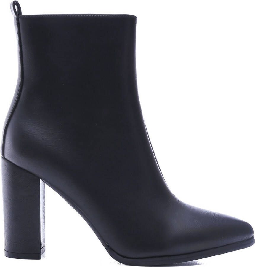 Weloveshoes Cyber Monday Deal Dames Enkellaarzen met Hak Imitatieleer Zwart