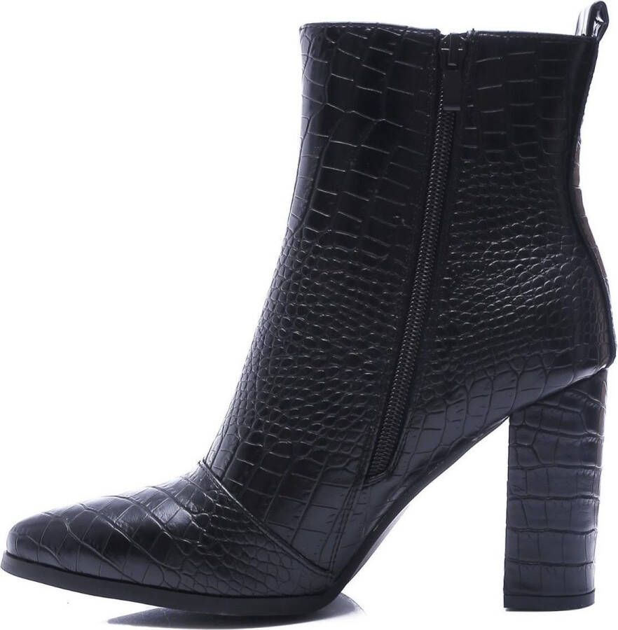 Weloveshoes Cyber Monday Deal Dames Enkellaarzen met Hak Imitatieleer Zwart
