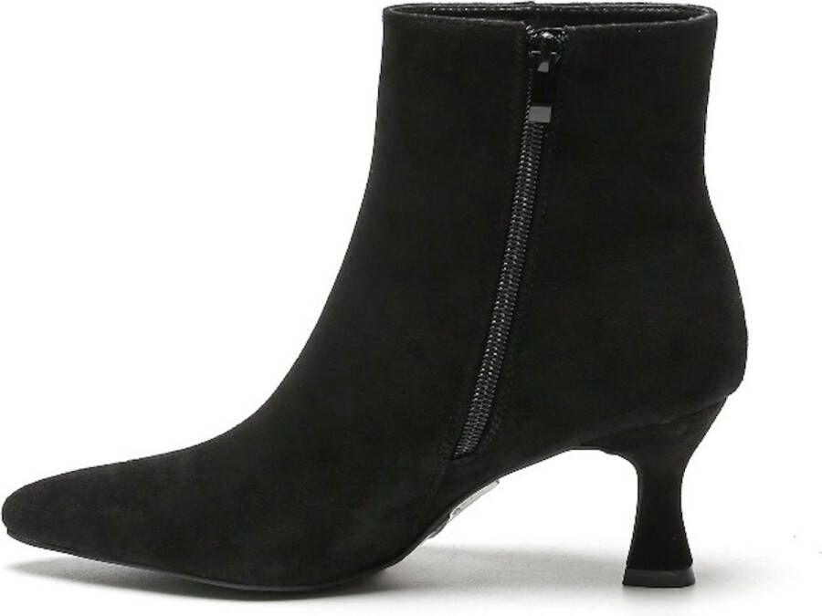 Weloveshoes Smile Favorites Dames Enkellaarzen met Hak Zwart Suedine