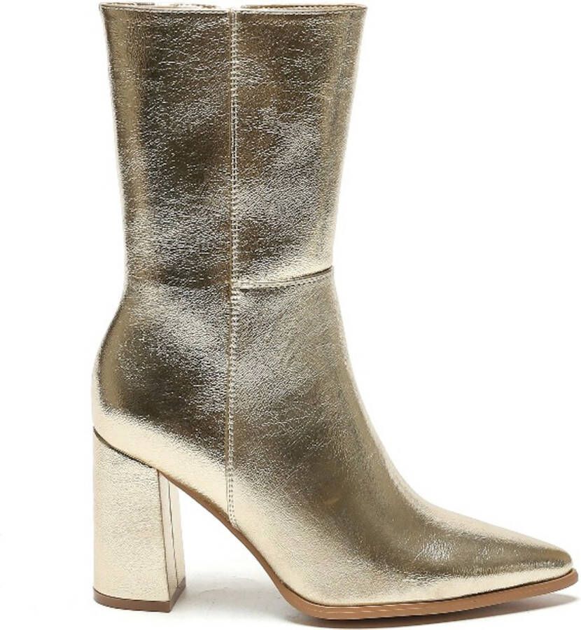 Weloveshoes Black Friday Deal Dames Laarzen met Hak Imitatieleer Goud