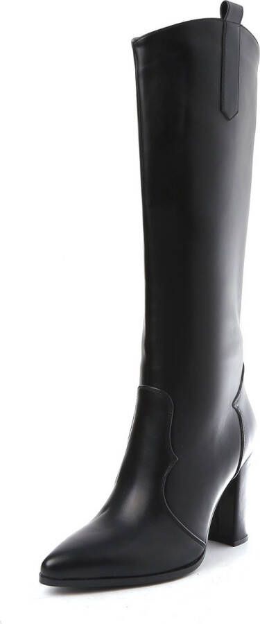 Weloveshoes Smile Favorites Dames Laarzen met Hak Zwart Imitatieleer