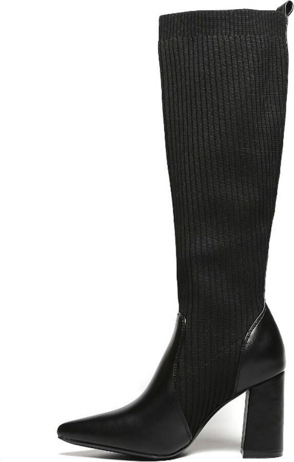 Weloveshoes Black Friday Deal Dames Laarzen met Hak Imitatieleer Zwart