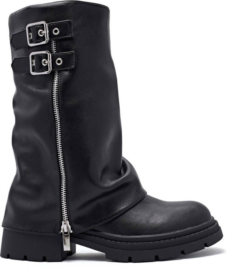 Weloveshoes Smile Favorites Dames Laarzen Zwart Imitatieleer