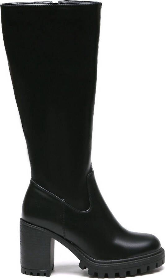 Weloveshoes Smile Favorites Dames Laarzen met Hak Zwart Imitatieleer