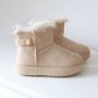 Weloveshoes Smile Favorites Dames Uggies Pantoffels Boots Beige Suedine - Thumbnail 1