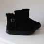 Weloveshoes Smile Favorites Dames Uggies Pantoffels Boots Zwart Stof - Thumbnail 1