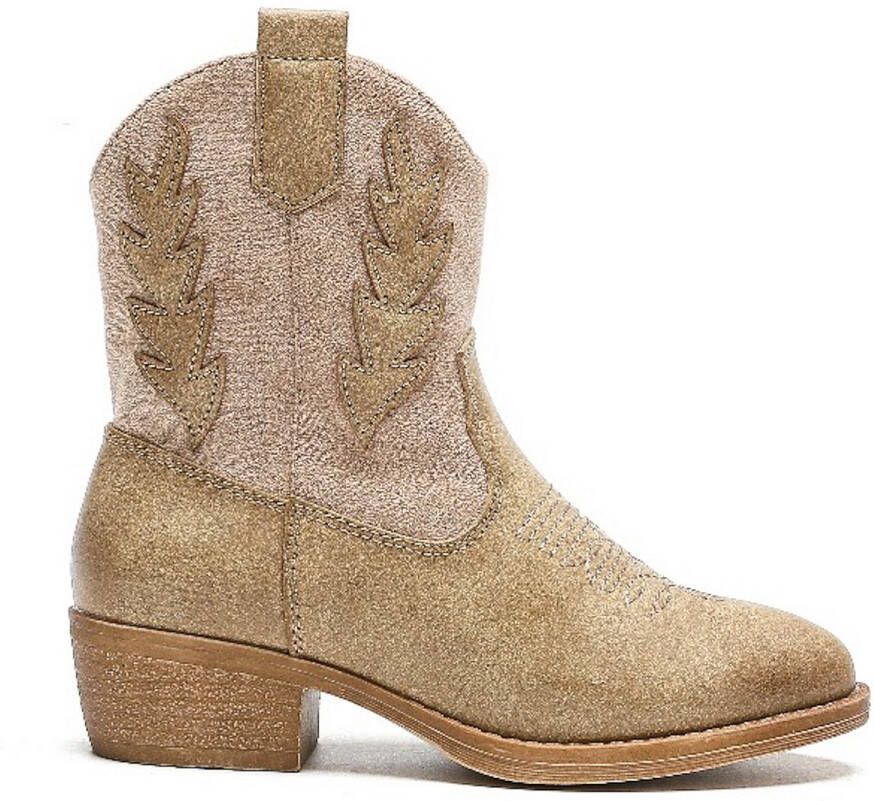 Weloveshoes Smile Favorites Meisjes Cowboylaarzen Khaki Imitatieleer Suedine