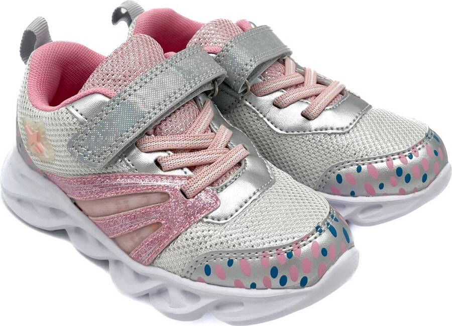 Weloveshoes Smile Favorites Meisjes Sneakers Grijs Zilver Imitatieleer