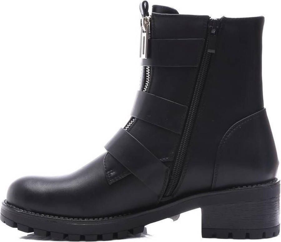 Weloveshoes SmileFavorites® Biker boots met Hak Imitatieleer Zwart