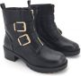 Weloveshoes SmileFavorites Biker boots met Hak Zwart Imitatieleer - Thumbnail 3