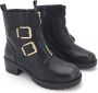 Weloveshoes SmileFavorites Biker boots Zwart Imitatieleer - Thumbnail 1