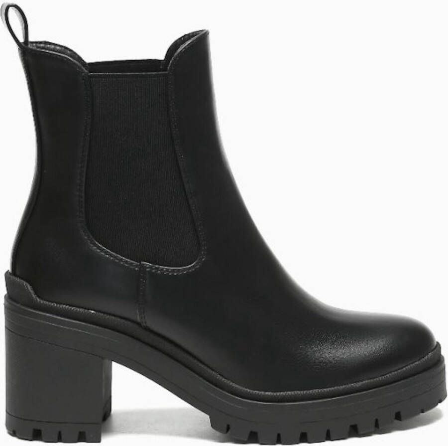 Weloveshoes SmileFavorites Chelsea boots met Hak Imitatieleer Zwart