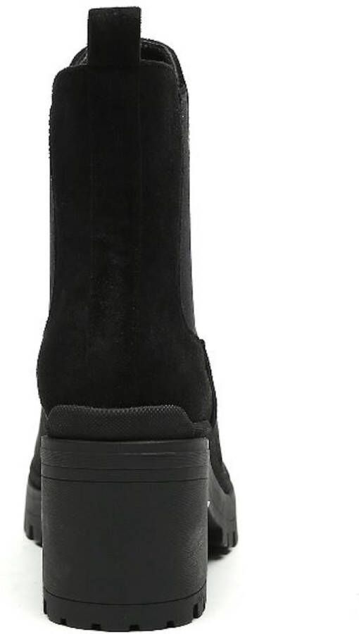 Weloveshoes SmileFavorites Chelsea boots met Hak Suedine Zwart