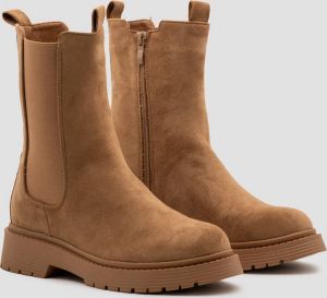 Weloveshoes SmileFavorites Chelsea boots Suedine Camel
