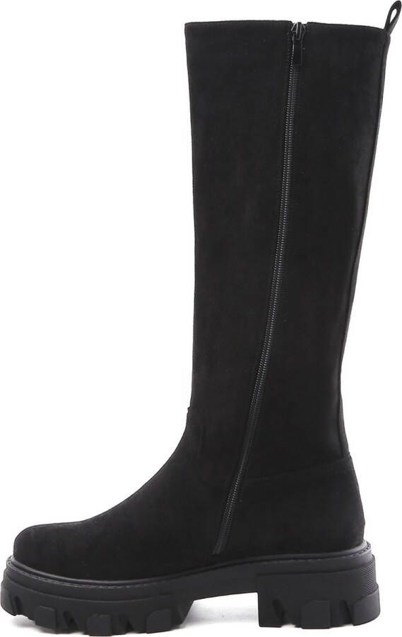 Weloveshoes SmileFavorites Chelsea boots met Hak Zwart Suedine