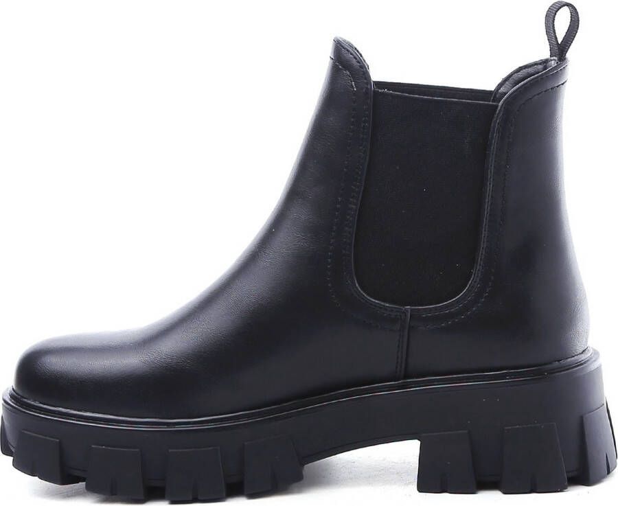 Weloveshoes SmileFavorites® Chelsea boots met Hak Imitatieleer Zwart