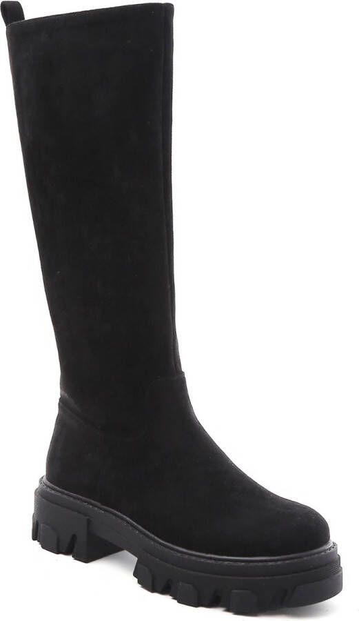 Weloveshoes SmileFavorites Chelsea boots met Hak Zwart Suedine