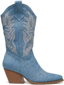 Weloveshoes SmileFavorites Cowboylaarzen met Hak Blauw