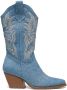 Weloveshoes Cyber Monday Deal Dames Cowboylaarzen met Hak Blauw - Thumbnail 3