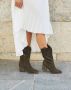 Weloveshoes Cyber Monday Deal Dames Cowboylaarzen met Hak Suedine Groen - Thumbnail 2
