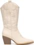 Weloveshoes SmileFavorites Dames Cowboylaarzen met Hak Imitatieleer Beige - Thumbnail 1