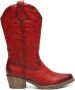 Weloveshoes SmileFavorites Dames Cowboylaarzen met Hak Imitatieleer Rood - Thumbnail 1