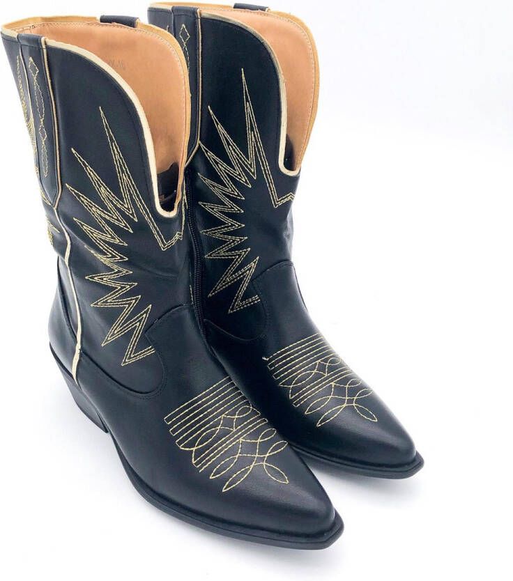 Weloveshoes Black Friday Deal Dames Cowboylaarzen met Hak Imitatieleer Zwart