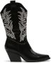 Weloveshoes Black Friday Deal Dames Cowboylaarzen met Hak Imitatieleer Zwart - Thumbnail 1