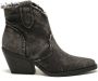 Weloveshoes Smile Favorites Dames Cowboylaarzen met Hak Kort Zwart Stof - Thumbnail 1