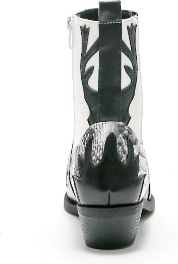 Weloveshoes Smile Favorites Dames Cowboylaarzen met Hak Kort Zwart Imitatieleer