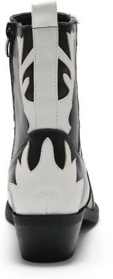 Weloveshoes Smile Favorites Dames Cowboylaarzen met Hak Kort Zwart Imitatieleer