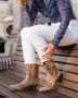 Weloveshoes Cyber Monday Deal Dames Cowboylaarzen met Hak Kort Suedine Khaki - Thumbnail 3